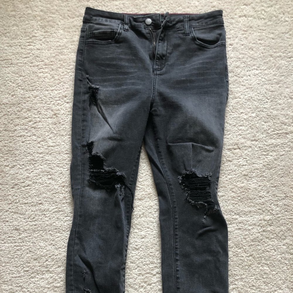 Akira Black Ripped High-waisted Jeans